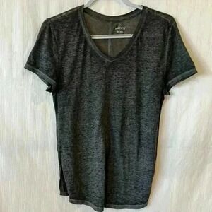 BCG Burnout V-Neck Workout Top Short Sleeve Black Size M Lightweight Sheer